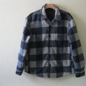 Banana Republic Men's Heritage  plaid Shirt Jacket Regular Fit, gray, S or L